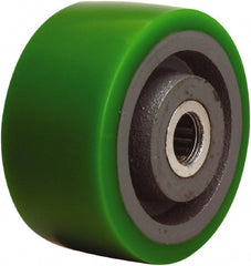 Hamilton - 4 Inch Diameter x 2 Inch Wide, Polyurethane on Cast Iron Caster Wheel - 750 Lb. Capacity, 2-1/4 Inch Hub Length, 5/8 Inch Axle Diameter, Straight Roller Bearing - Exact Tooling