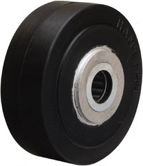 Hamilton - 4 Inch Diameter x 1-1/2 Inch Wide, Rubber on Aluminum Caster Wheel - 200 Lb. Capacity, 1-3/4 Inch Hub Length, 5/8 Inch Axle Diameter, Straight Roller Bearing - Exact Tooling