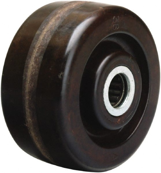 Hamilton - 4 Inch Diameter x 2 Inch Wide, Phenolic Caster Wheel - 800 Lb. Capacity, 2-3/16 Inch Hub Length, 5/8 Inch Axle Diameter, Straight Roller Bearing - Exact Tooling