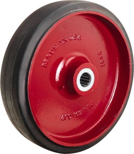 Hamilton - 16 Inch Diameter x 4 Inch Wide, Rubber on Cast Iron Caster Wheel - 1,990 Lb. Capacity, 4-1/4 Inch Hub Length, 2-7/16 Inch Axle Diameter, Plain Bore Bearing - Exact Tooling