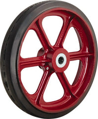 Hamilton - 14 Inch Diameter x 3 Inch Wide, Rubber on Cast Iron Caster Wheel - 1,280 Lb. Capacity, 3-1/4 Inch Hub Length, 1-1/4 Inch Axle Diameter, Straight Roller Bearing - Exact Tooling
