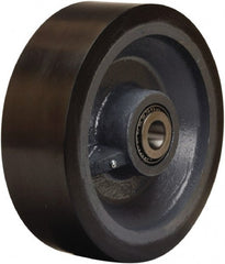 Hamilton - 12 Inch Diameter x 4 Inch Wide, Polyurethane on Forged Steel Caster Wheel - 7,800 Lb. Capacity, 4-1/4 Inch Hub Length, 1-1/4 Inch Axle Diameter, Straight Roller Bearing - Exact Tooling