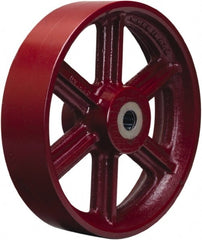 Hamilton - 16 Inch Diameter x 3 Inch Wide, Cast Iron Caster Wheel - 2,500 Lb. Capacity, 3-1/4 Inch Hub Length, 1 Inch Axle Diameter, Straight Roller Bearing - Exact Tooling