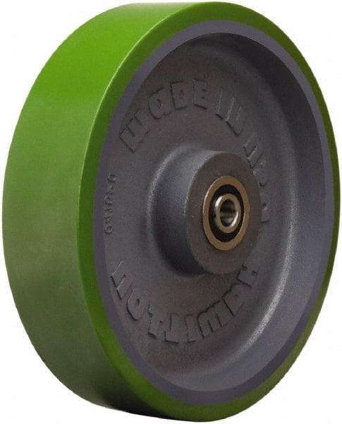 Hamilton - 12 Inch Diameter x 3 Inch Wide, Polyurethane on Cast Iron Caster Wheel - 3,500 Lb. Capacity, 3-1/2 Inch Hub Length, 1 Inch Axle Diameter, Sealed Precision Ball Bearing - Exact Tooling