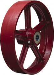 Hamilton - 12 Inch Diameter x 2 Inch Wide, Cast Iron Caster Wheel - 1,200 Lb. Capacity, 2-3/4 Inch Hub Length, 3/4 Inch Axle Diameter, Straight Roller Bearing - Exact Tooling