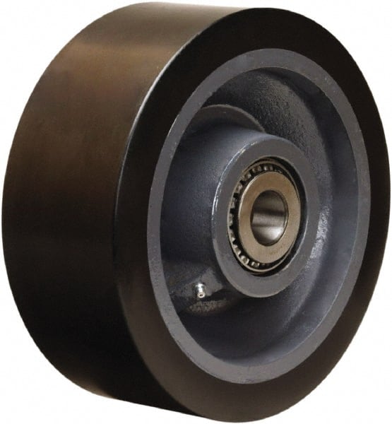 Hamilton - 10 Inch Diameter x 4 Inch Wide, Polyurethane on Forged Steel Caster Wheel - 6,500 Lb. Capacity, 4-1/4 Inch Hub Length, 1-1/4 Inch Axle Diameter, Tapered Roller Bearing - Exact Tooling