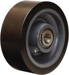 Hamilton - 10 Inch Diameter x 4 Inch Wide, Polyurethane on Forged Steel Caster Wheel - 6,500 Lb. Capacity, 4-1/4 Inch Hub Length, 1-1/4 Inch Axle Diameter, Sealed Precision Ball Bearing - Exact Tooling