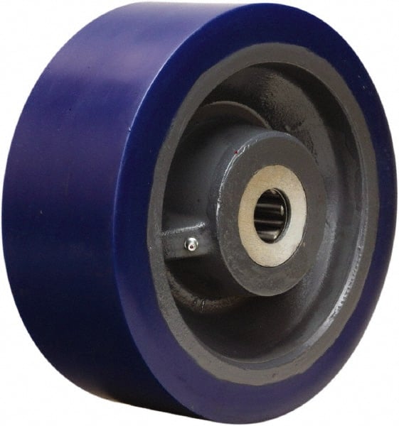 Hamilton - 10 Inch Diameter x 4 Inch Wide, Polyurethane on Forged Steel Caster Wheel - 5,000 Lb. Capacity, 4-1/4 Inch Hub Length, 1-1/2 Inch Axle Diameter, Straight Roller Bearing - Exact Tooling