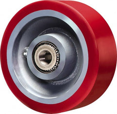 Hamilton - 8 Inch Diameter x 3 Inch Wide, Polyurethane on Forged Steel Caster Wheel - 4,200 Lb. Capacity, 3-1/4 Inch Hub Length, 2-3/16 Inch Axle Diameter, Plain Bore Bearing - Exact Tooling