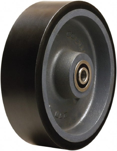 Hamilton - 12 Inch Diameter x 3 Inch Wide, Polyurethane on Cast Iron Caster Wheel - 4,550 Lb. Capacity, 3-1/4 Inch Hub Length, 3/4 Inch Axle Diameter, Sealed Precision Ball Bearing - Exact Tooling