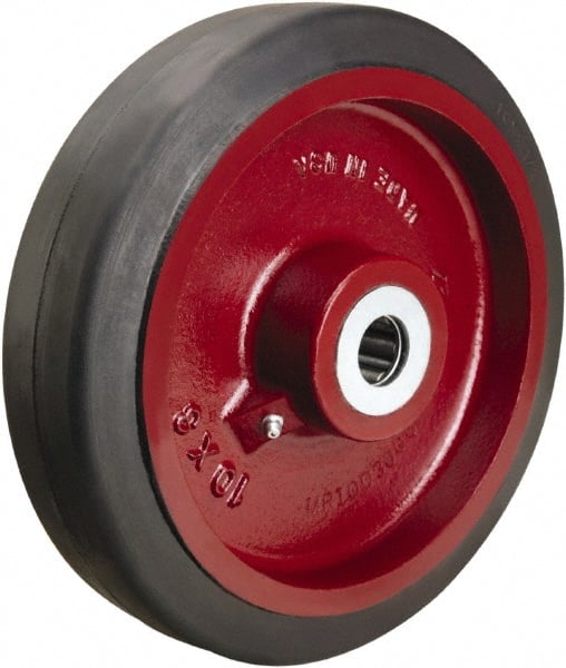 Hamilton - 10 Inch Diameter x 2-1/2 Inch Wide, Rubber on Cast Iron Caster Wheel - 790 Lb. Capacity, 3-1/4 Inch Hub Length, 1 Inch Axle Diameter, Tapered Roller Bearing - Exact Tooling