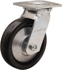 Hamilton - 6" Diam x 1-1/2" Wide x 7-1/2" OAH Top Plate Mount Swivel Caster - Phenolic, 800 Lb Capacity, Straight Roller Bearing, 4 x 4-1/2" Plate - Exact Tooling