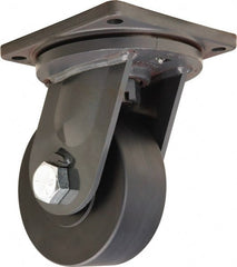 Hamilton - 8" Diam x 3" Wide x 11" OAH Top Plate Mount Swivel Caster - Nylon, 7,200 Lb Capacity, Precision Ball Bearing, 8-1/2 x 8-1/2" Plate - Exact Tooling