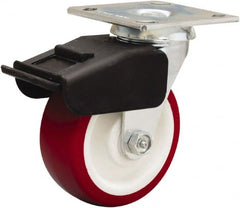 Hamilton - 5" Diam x 2" Wide x 6-1/2" OAH Top Plate Mount Swivel Caster - Polyurethane Mold on Polypropylene, 850 Lb Capacity, Straight Roller Bearing, 4 x 4-1/2" Plate - Exact Tooling