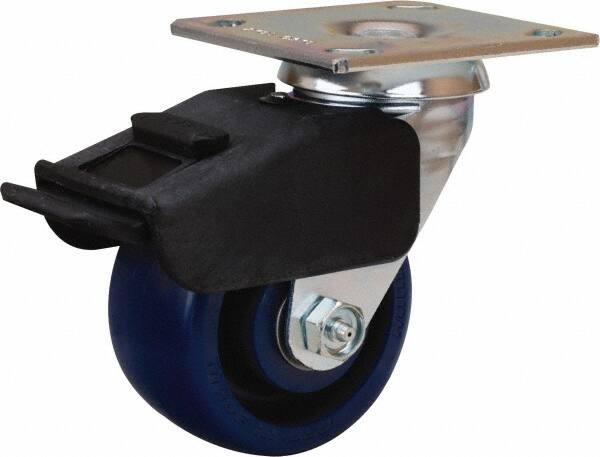 Hamilton - 4" Diam x 2" Wide x 5-5/8" OAH Top Plate Mount Swivel Caster - Polyurethane, 750 Lb Capacity, Precision Ball Bearing, 4 x 4-1/2" Plate - Exact Tooling