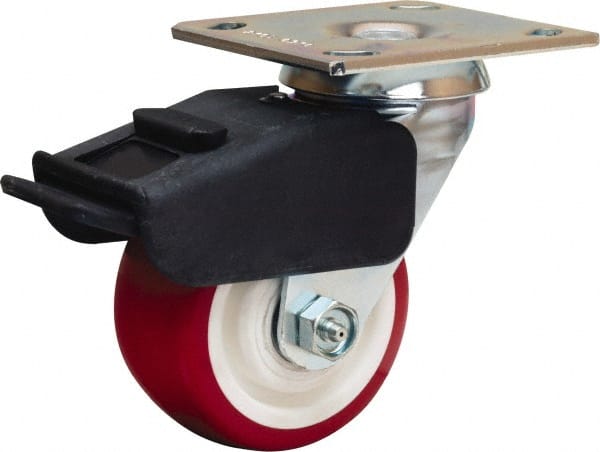 Hamilton - 4" Diam x 2" Wide x 5-5/8" OAH Top Plate Mount Swivel Caster - Polyurethane Mold on Polypropylene, 750 Lb Capacity, Straight Roller Bearing, 4 x 4-1/2" Plate - Exact Tooling