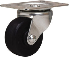 Hamilton - 2-1/2" Diam x 1-1/8" Wide x 3-1/4" OAH Top Plate Mount Swivel Caster - Hard Rubber, 175 Lb Capacity, Self-Lubricating Bearing, 2-1/4 x 4-1/2" Plate - Exact Tooling