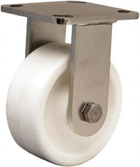 Hamilton - 5" Diam x 2" Wide x 6-1/2" OAH Top Plate Mount Rigid Caster - Polyolefin, 650 Lb Capacity, Delrin Bearing, 4 x 4-1/2" Plate - Exact Tooling