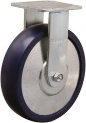 Hamilton - 8" Diam x 2" Wide x 9-1/2" OAH Top Plate Mount Rigid Caster - Polyurethane, 900 Lb Capacity, Sealed Precision Ball Bearing, 4 x 4-1/2" Plate - Exact Tooling