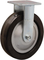 Hamilton - 8" Diam x 2" Wide x 9-1/2" OAH Top Plate Mount Rigid Caster - Phenolic, 1,250 Lb Capacity, Straight Roller Bearing, 4 x 4-1/2" Plate - Exact Tooling