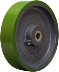 Hamilton - 12 Inch Diameter x 3 Inch Wide, Polyurethane on Cast Iron Caster Wheel - 3,500 Lb. Capacity, 3-1/4 Inch Hub Length, 1 Inch Axle Diameter, Straight Roller Bearing - Exact Tooling
