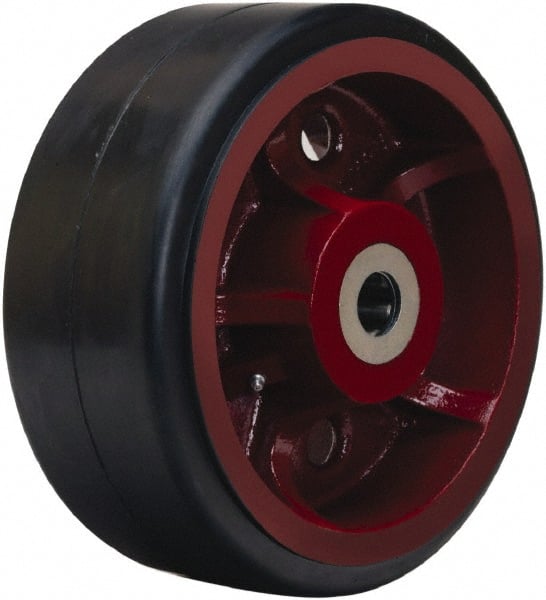 Hamilton - 12 Inch Diameter x 5 Inch Wide, Rubber on Cast Iron Caster Wheel - 2,050 Lb. Capacity, 5-1/4 Inch Hub Length, 1-1/2 Inch Axle Diameter, Tapered Roller Bearing - Exact Tooling