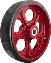 Hamilton - 18 Inch Diameter x 5 Inch Wide, Rubber on Cast Iron Caster Wheel - 2,800 Lb. Capacity, 5-1/4 Inch Hub Length, 1-1/4 Inch Axle Diameter, Straight Roller Bearing - Exact Tooling