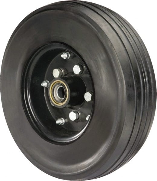 Hamilton - 16 Inch Diameter x 5-1/8 Inch Wide, Rubber Caster Wheel - 2,900 Lb. Capacity, 4-1/2 Inch Hub Length, 1 Inch Axle Diameter, Tapered Roller Bearing - Exact Tooling