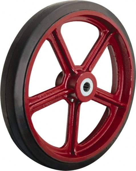 Hamilton - 18 Inch Diameter x 3 Inch Wide, Rubber on Cast Iron Caster Wheel - 1,550 Lb. Capacity, 3-1/4 Inch Hub Length, 1-1/4 Inch Axle Diameter, Tapered Roller Bearing - Exact Tooling