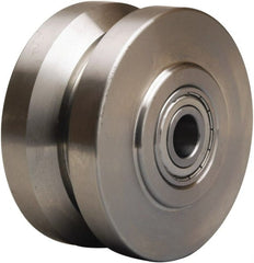 Hamilton - 4 Inch Diameter x 2 Inch Wide, Stainless Steel Caster Wheel - 850 Lb. Capacity, 2-1/2 Inch Hub Length, 1/2 Inch Axle Diameter, Stainless Steel Precision Ball Bearing - Exact Tooling