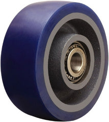 Hamilton - 5 Inch Diameter x 2 Inch Wide, Polyurethane on Cast Iron Caster Wheel - 840 Lb. Capacity, 2-1/4 Inch Hub Length, 3/4 Inch Axle Diameter, Tapered Roller Bearing - Exact Tooling