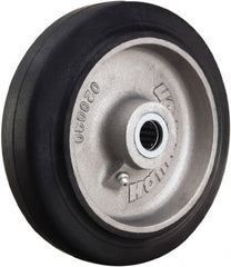 Hamilton - 8 Inch Diameter x 2 Inch Wide, Rubber on Aluminum Caster Wheel - 500 Lb. Capacity, 2-1/4 Inch Hub Length, 1 Inch Axle Diameter, Straight Roller Bearing - Exact Tooling