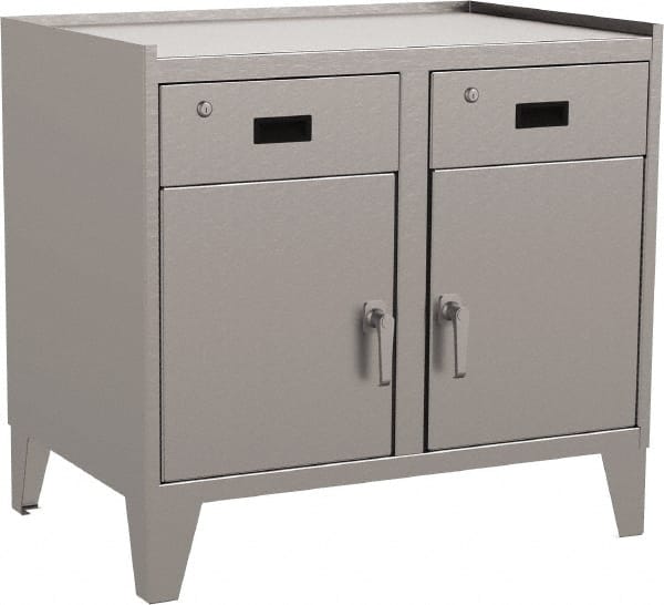 Jamco - 2 Shelf Locking Storage Cabinet - Stainless Steel, 36" Wide x 24" Deep x 34" High - Exact Tooling