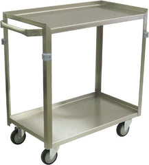 Jamco - 600 Lb Capacity, 30" Wide x 16" Long x 34" High Shelf Cart - 2 Shelf, Stainless Steel, 4 Swivel Casters - Exact Tooling