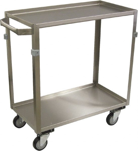 Jamco - 600 Lb Capacity, 30" Wide x 16" Long x 34" High Shelf Cart - 2 Shelf, Stainless Steel, 4 Swivel Casters - Exact Tooling
