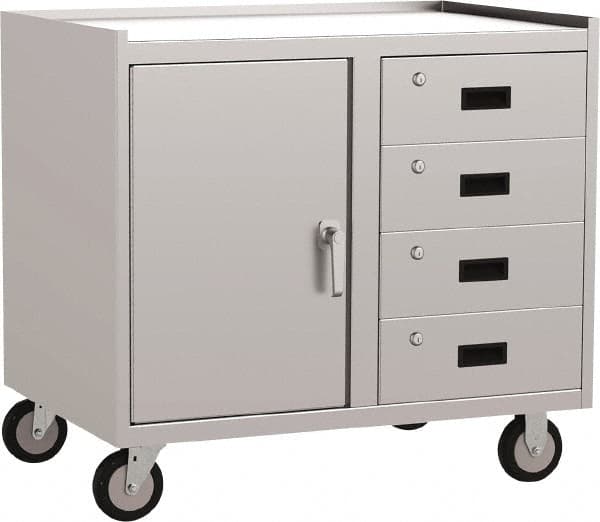 Jamco - 36" Wide x 34" High x 18" Deep, Mobile Closed Cabinet - 1,200 Lb Capacity, 24" Shelf Clearance - Exact Tooling
