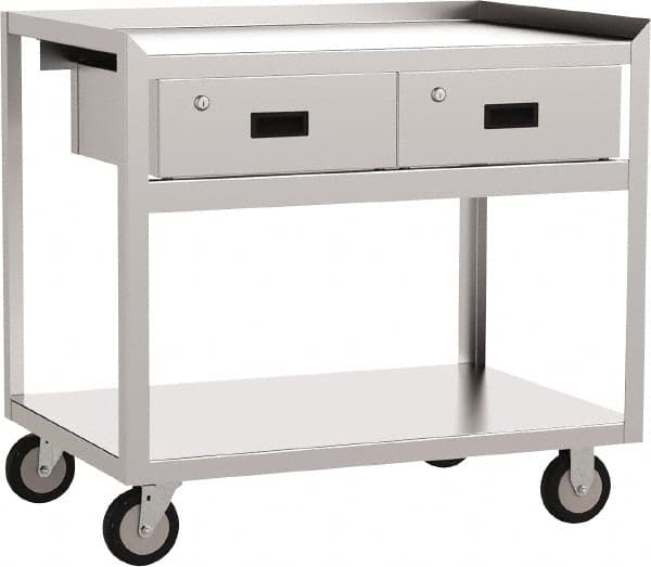 Jamco - 36" Wide x 35" High x 24" Deep, Mobile Work Stand - 1,200 Lb Capacity, 18" Shelf Clearance - Exact Tooling