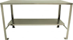 Jamco - 60 Wide x 30" Deep x 35" High, 14 Gauge Stainless Steel Workbench - 14 Gauge Stainless Steel Top, Angle Legs, Stainless - Exact Tooling
