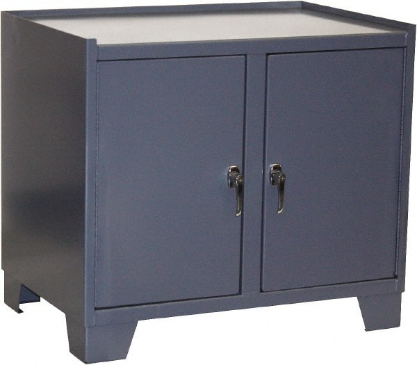 Jamco - 2 Shelf Locking Storage Cabinet - Steel, 36" Wide x 24" Deep x 33" High, Gray - Exact Tooling