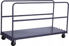 Jamco - 2,000 Lb Capacity Adjustable Sheet & Panel Truck - Steel Deck, 72" OAW, 9" Platform Height, Phenolic Casters - Exact Tooling