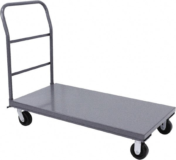 Jamco - 2,000 Lb Capacity Platform Truck - Steel Deck, 36" OAW, 9" Platform Height, Phenolic Casters - Exact Tooling