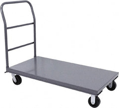 Jamco - 2,000 Lb Capacity Platform Truck - Steel Deck, 48" OAW, 9" Platform Height, Phenolic Casters - Exact Tooling