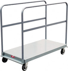 Jamco - 1,200 Lb Capacity Platform Truck - Steel Deck, 48" OAW, 9" Platform Height - Exact Tooling