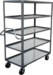 Jamco - 3,000 Lb Capacity, 5 Shelf, Steel Stock Truck - 24" Long x 36" Wide x 68" High, 6" Diam Phenolic Wheels - Exact Tooling