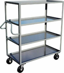 Jamco - 3,000 Lb Capacity, 4 Shelf, Steel Stock Truck - 24" Long x 36" Wide x 60" High, 6" Diam Phenolic Wheels - Exact Tooling