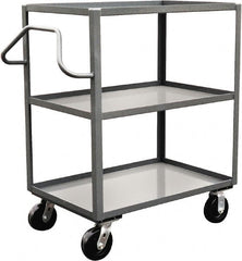 Jamco - 3,000 Lb Capacity, 3 Shelf, Steel Stock Truck - 24" Long x 48" Wide x 48" High, 6" Diam Phenolic Wheels - Exact Tooling
