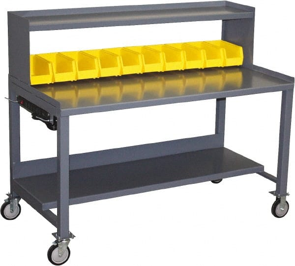 Jamco - Heavy Duty Use Workbench Mobile Work Bench - Steel, Gray, 30" Long x 60" Deep x 49" High - Exact Tooling