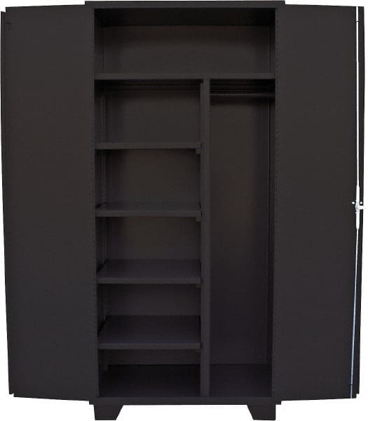 Jamco - 4 Shelf Locking Storage Cabinet - Steel, 36" Wide x 24" Deep x 78" High, Black - Exact Tooling