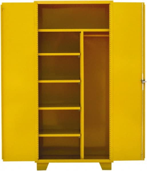 Jamco - 4 Shelf Locking Storage Cabinet - Steel, 36" Wide x 24" Deep x 78" High, Yellow - Exact Tooling
