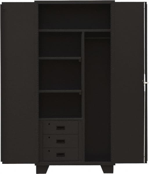 Jamco - 3 Shelf Locking Storage Cabinet - Steel, 36" Wide x 24" Deep x 78" High, Black - Exact Tooling